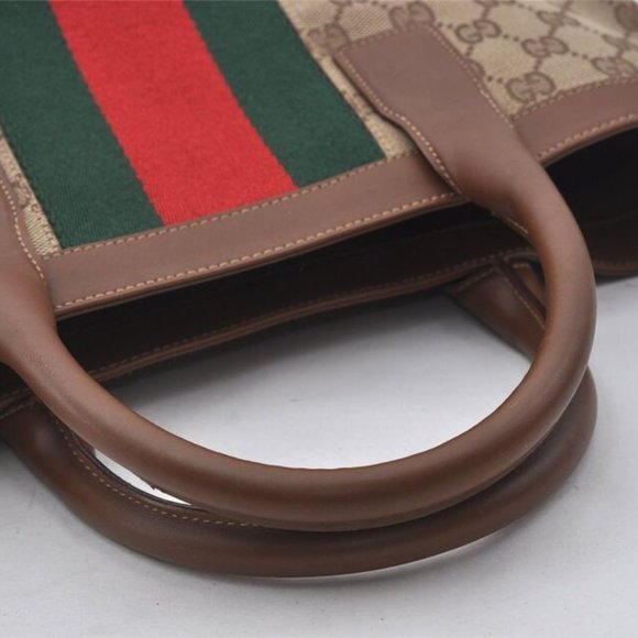 ***SOLD***GUCCI~LIMITED EDITION~SHERRY LINE~-EXTRA WIDE STRIPE~TOTE - Picture 5 of 13